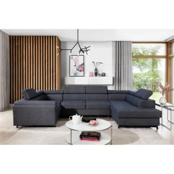 Coltar extensibil stanga 4 locuri ELTAP, Esc-11, Escada, 336x200x92 cm, lemn/poliester, gri antracit imagine