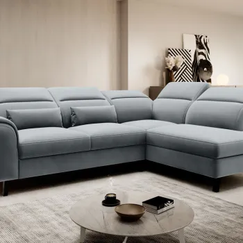 Coltar extensibil stanga 4 locuri ELTAP, LT-04VE, Noble, 255x201x100 cm, lemn/poliester, gri imagine