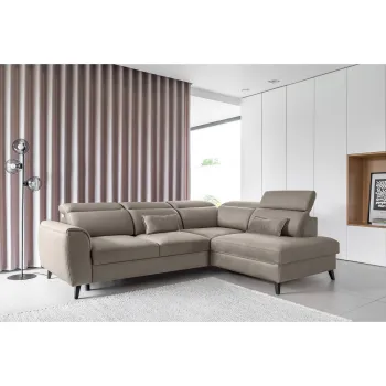 Coltar extensibil stanga 4 locuri ELTAP, LT-07SAV, Noble, 255x201x100 cm, lemn/poliester, bej inchis imagine