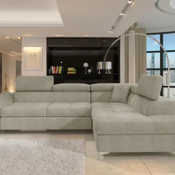 Coltar extensibil stanga 4 locuri ELTAP, LT-20MAN, Eridano, 275x202x88 cm, lemn/poliester, bej imagine