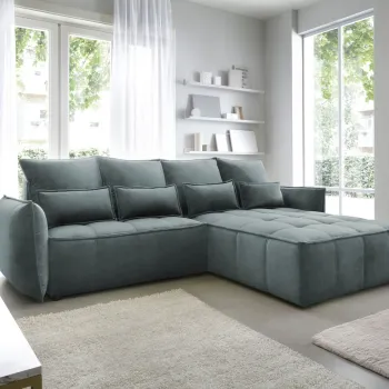 Coltar extensibil stanga 4 locuri ELTAP, LT-38MAN, Campo, 265x196x88 cm, lemn/poliester, verde imagine