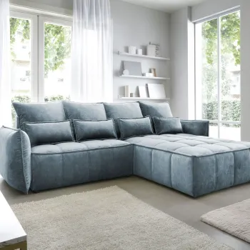 Coltar extensibil stanga 4 locuri ELTAP, LT-40TOS, Campo, 265x196x88 cm, lemn/poliester, albastru imagine