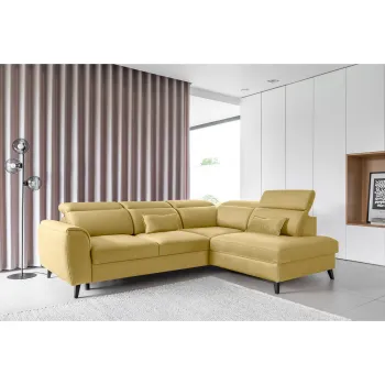 Coltar extensibil stanga 4 locuri ELTAP, LT-45SAV, Noble, 255x201x100 cm, lemn/poliester, galben imagine