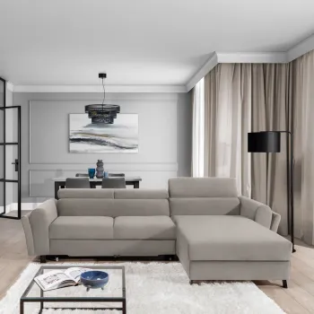 Coltar extensibil stanga 4 locuri ELTAP, Mari-13, Mariall, 288x200x92 cm, lemn/poliester, bej imagine