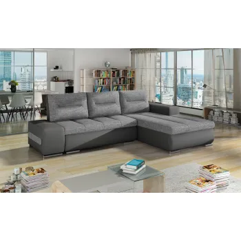 Coltar extensibil stanga 4 locuri ELTAP, Ov11, Ottavio, 275x180x85 cm, lemn/poliester, gri/gri inchis imagine