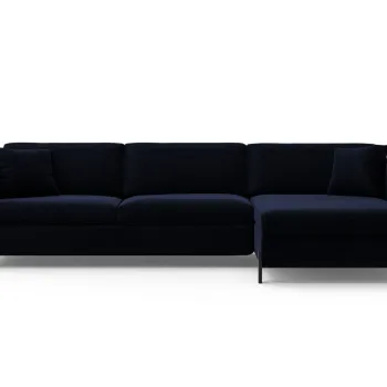 Coltar extensibil stanga 4 locuri, Gloria, Micadoni Home, 266x170x88 cm, catifea, albastru regal imagine