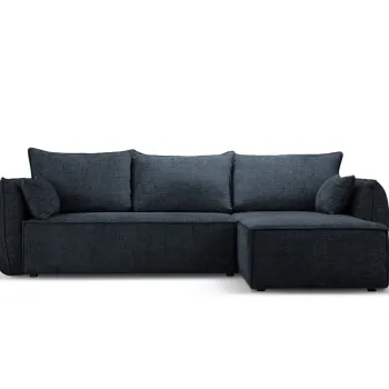 Coltar extensibil stanga 4 locuri, Kaelle, Micadoni Home, BL, 252x165x87 cm, poliester chenille, albastru regal imagine