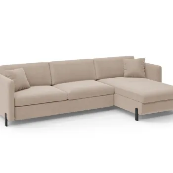 Coltar extensibil stanga 5 locuri, Gloria, Micadoni Home, 286x170x88 cm, catifea, bej imagine