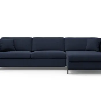 Coltar extensibil stanga 5 locuri, Gloria, Micadoni Home, 286x170x88 cm, tesatura structurata, albastru imagine