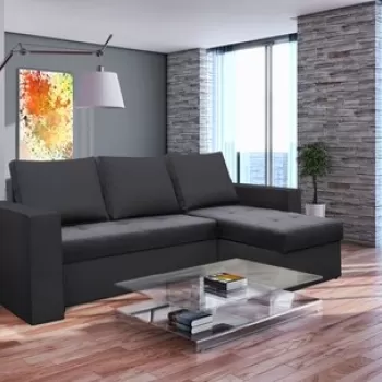 Coltar extensibil Toledo, 226x145x79 cm, 2 lazi depozitare, Reversibil, Gri inchis/Antracit imagine