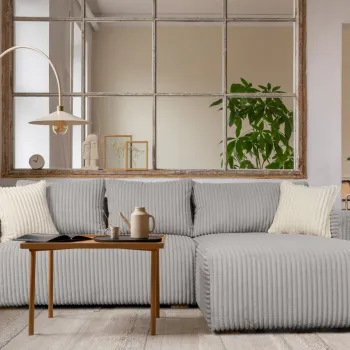 Coltar extensibil Verona Gri Reyat, 290x170x80 cm cu lada de depozitare imagine