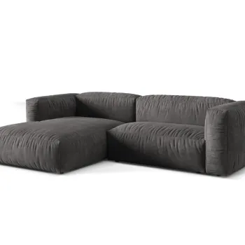 Coltar modular dreapta 2 locuri, Martina-120, Micadoni Home, 283x176x75 cm, catifea, gri imagine