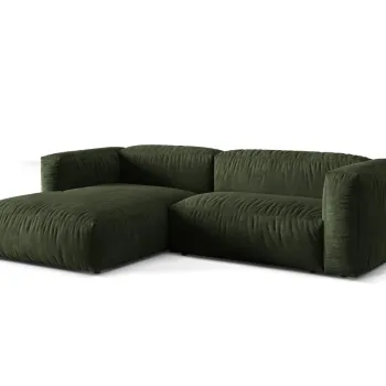 Coltar modular dreapta 2 locuri, Martina-120, Micadoni Home, 283x176x75 cm, catifea, verde imagine