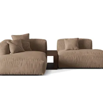 Coltar modular dreapta 2 locuri, Martina-120, Micadoni Home, 285x176x75 cm, catifea, bej inchis imagine