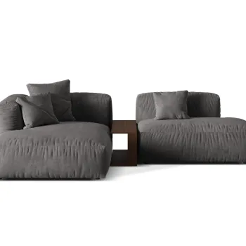 Coltar modular dreapta 2 locuri, Martina-120, Micadoni Home, 285x176x75 cm, catifea, gri imagine