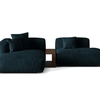 Coltar modular dreapta 2 locuri, Martina-120, Micadoni Home, 285x176x75 cm, catifea, petrol inchis imagine