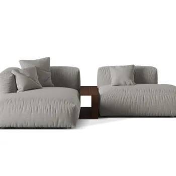 Coltar modular dreapta 2 locuri, Martina-169, Micadoni Home, 285x176x75 cm, tesatura structurata catifelata, gri deschis imagine