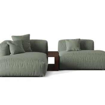 Coltar modular dreapta 2 locuri, Martina-169, Micadoni Home, 285x176x75 cm, tesatura structurata catifelata, verde muschi imagine