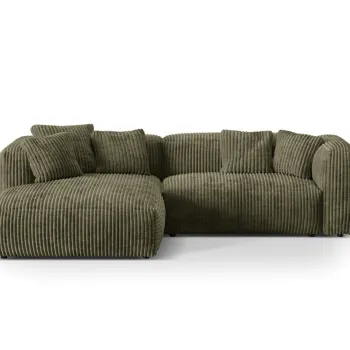 Coltar modular dreapta 2 locuri, Martina-212, Micadoni Home, 283x176x75 cm, velur, verde muschi imagine