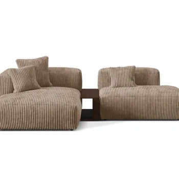 Coltar modular dreapta 2 locuri, Martina-212, Micadoni Home, 285x176x75 cm, velur, maro ghinda imagine