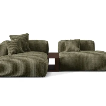 Coltar modular dreapta 2 locuri, Martina-212, Micadoni Home, 285x176x75 cm, velur, verde muschi imagine