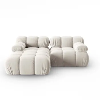 Coltar modular dreapta 3 locuri, Bellis-51, Micadoni Home, 188x155x70 cm, catifea, bej inchis imagine