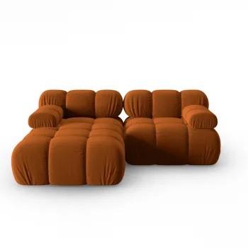 Coltar modular dreapta 3 locuri, Bellis-51, Micadoni Home, 188x155x70 cm, catifea, teracota imagine