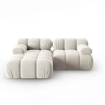 Coltar modular dreapta 3 locuri, Bellis, Micadoni Home, BL, 191x157x62 cm, catifea, bej deschis imagine