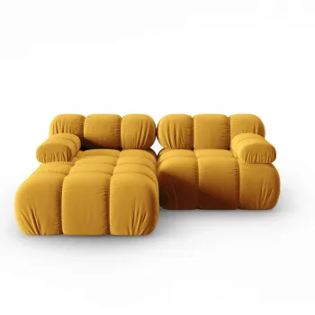 Coltar modular dreapta 3 locuri, Bellis, Micadoni Home, BL, 191x157x62 cm, catifea, galben imagine