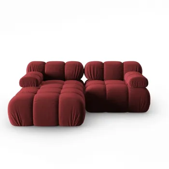 Coltar modular dreapta 3 locuri, Bellis, Micadoni Home, BL, 191x157x62 cm, catifea, rosu inchis imagine