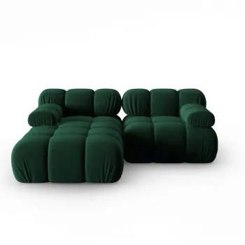 Coltar modular dreapta 3 locuri, Bellis, Micadoni Home, BL, 191x157x62 cm, catifea, verde bottle imagine