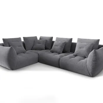 Coltar modular dreapta 3 locuri, Bloom-86, Micadoni Home, 316x216x95 cm, tesatura structurata, gri imagine