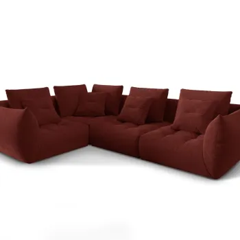 Coltar modular dreapta 3 locuri, Bloom-86, Micadoni Home, 316x216x95 cm, tesatura structurata, rosu imagine
