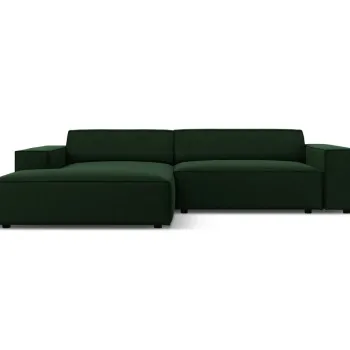 Coltar modular dreapta 3 locuri, Jodie, Micadoni Home, BL, 224x166x70 cm, catifea, verde bottle imagine