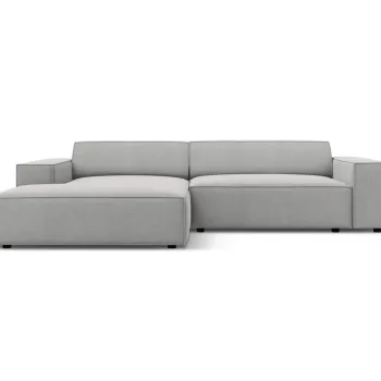 Coltar modular dreapta 3 locuri, Jodie, Micadoni Home, BL, 224x166x70 cm, poliester, gri deschis imagine