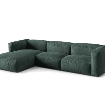Coltar modular dreapta 3 locuri, Martina-120, Micadoni Home, 332x176x75 cm, catifea, petrol imagine