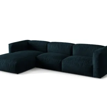 Coltar modular dreapta 3 locuri, Martina-120, Micadoni Home, 332x176x75 cm, catifea, petrol inchis imagine