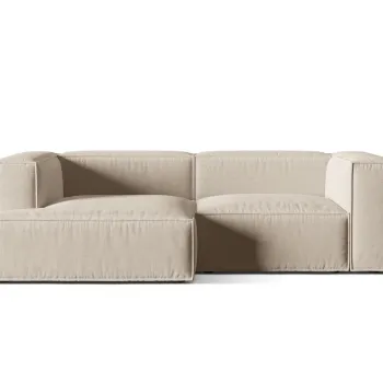 Coltar modular dreapta 3 locuri, Nuria-215, Micadoni Home, 252x147x72 cm, tesatura structurata chenille, bej imagine