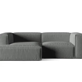 Coltar modular dreapta 3 locuri, Nuria-215, Micadoni Home, 252x147x72 cm, tesatura structurata chenille, gri imagine