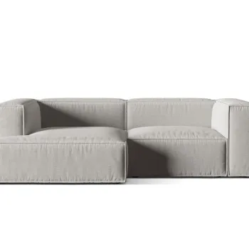 Coltar modular dreapta 3 locuri, Nuria-215, Micadoni Home, 252x147x72 cm, tesatura structurata chenille, gri deschis imagine