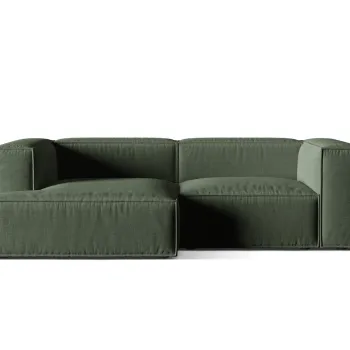 Coltar modular dreapta 3 locuri, Nuria-215, Micadoni Home, 252x147x72 cm, tesatura structurata chenille, verde moss imagine