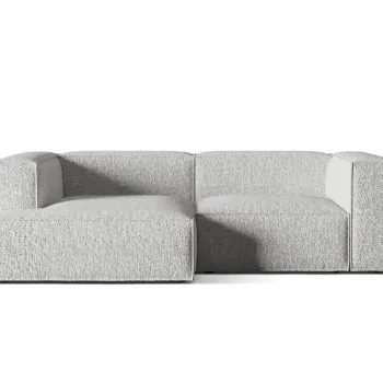 Coltar modular dreapta 3 locuri, Nuria-260, Micadoni Home, 252x147x72 cm, tesatura boucle, argintiu imagine