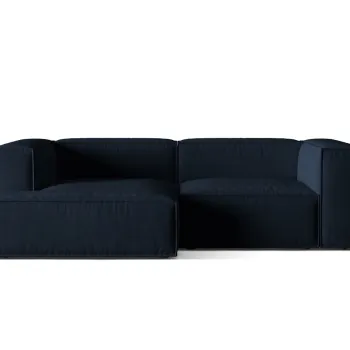 Coltar modular dreapta 3 locuri, Nuria-88, Micadoni Home, 252x147x72 cm, catifea, albastru inchis imagine