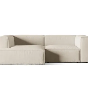 Coltar modular dreapta 3 locuri, Nuria-88, Micadoni Home, 252x147x72 cm, catifea, bej imagine