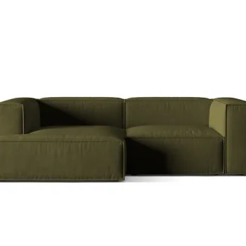 Coltar modular dreapta 3 locuri, Nuria-88, Micadoni Home, 252x147x72 cm, catifea, verde moss melange imagine