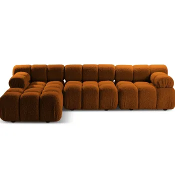 Coltar modular dreapta 4 locuri, Bellis-213, Micadoni Home, 282x155x70 cm, tesatura boucle, caramiziu imagine