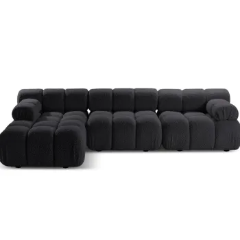 Coltar modular dreapta 4 locuri, Bellis-213, Micadoni Home, 282x155x70 cm, tesatura boucle, grafit imagine