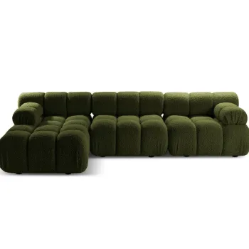 Coltar modular dreapta 4 locuri, Bellis-213, Micadoni Home, 282x155x70 cm, tesatura boucle, verde imagine