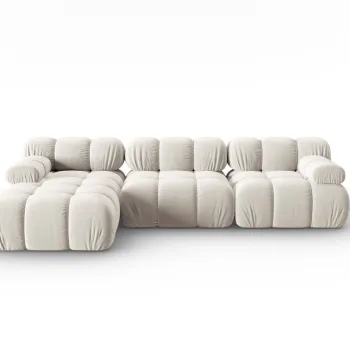 Coltar modular dreapta 4 locuri, Bellis-51, Micadoni Home, 282x155x70 cm, catifea, bej inchis imagine