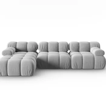 Coltar modular dreapta 4 locuri, Bellis-51, Micadoni Home, 282x155x70 cm, catifea, cappuccino imagine